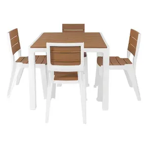Comedor esterno 4 Puestos Para Jardin Tipo Madera Mq Estructura Caramelo - Product Image 2