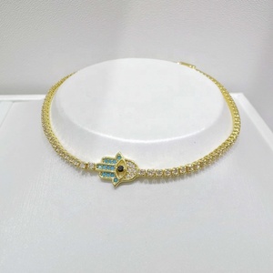 Pulseras de plata 925 con diseño de ojo occidental, chapadas en oro, con turquesa, para niña, venta al por mayor, joyería fina. - Product Image 3