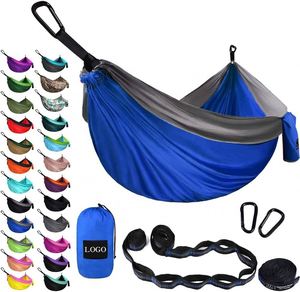 Manufacturer Camping <b>Hammock</b> Custom logo Hiking Gear Ultralight Foldable Parachute Nylon Outdoor Portable Double <b>Hammock</b> Swing - Product Image 1