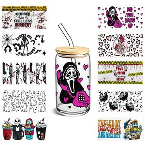 Custom 16oz UV DTF Glass Cup Wraps Cute Cartoon Kawaii <span class=keywords><strong>Hello</strong></span> Cat Kitties Diseño PARA EL Día de San Valentín Método de impresión de transferencia de calor - Product Image 4