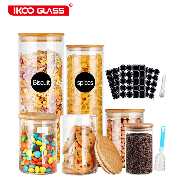 24 Airtight Glass Containers with Lids Kitchen Storage Jars for Tea and Set of 24 Airtight Glass Containers with Lids