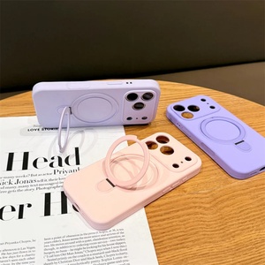 Funda de Silicona con Anillo Giratorio 360° y Soporte Magnético para iPhone 13 14 15 16 Pro Max, Funda de Silicona Real TPU PC - Product Image 3
