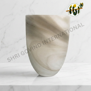 Shri Govind International Handmade Stone Tabletop Vase Irregular Shape Minimalist Design for Floral Display - Product Image 2