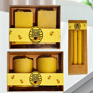 Cire d'abeille jaune Changming de haute qualité, modèle nid d'abeille carré, semi-fabriquée, sans fumée, pour l'église et la maison, vente en gros sur mesure - Product Image 3