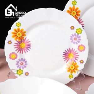 Vajilla de Vidrio Opal Bohemia, Juego de Platos de Lujo Personalizado con Decoración de Flores Elegantes, Portátil, Resistente al Calor, Apto para Microondas - Product Image 3