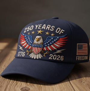 <span class=keywords><strong>Cappellino</strong></span> da Baseball a 6 Pannelli in Cotone 100% con Stampa per il 250° Anniversario degli Stati Uniti (1776-2026) da Uomo, Protezione Solare, Vendita Calda Transfrontaliera - Product Image 2