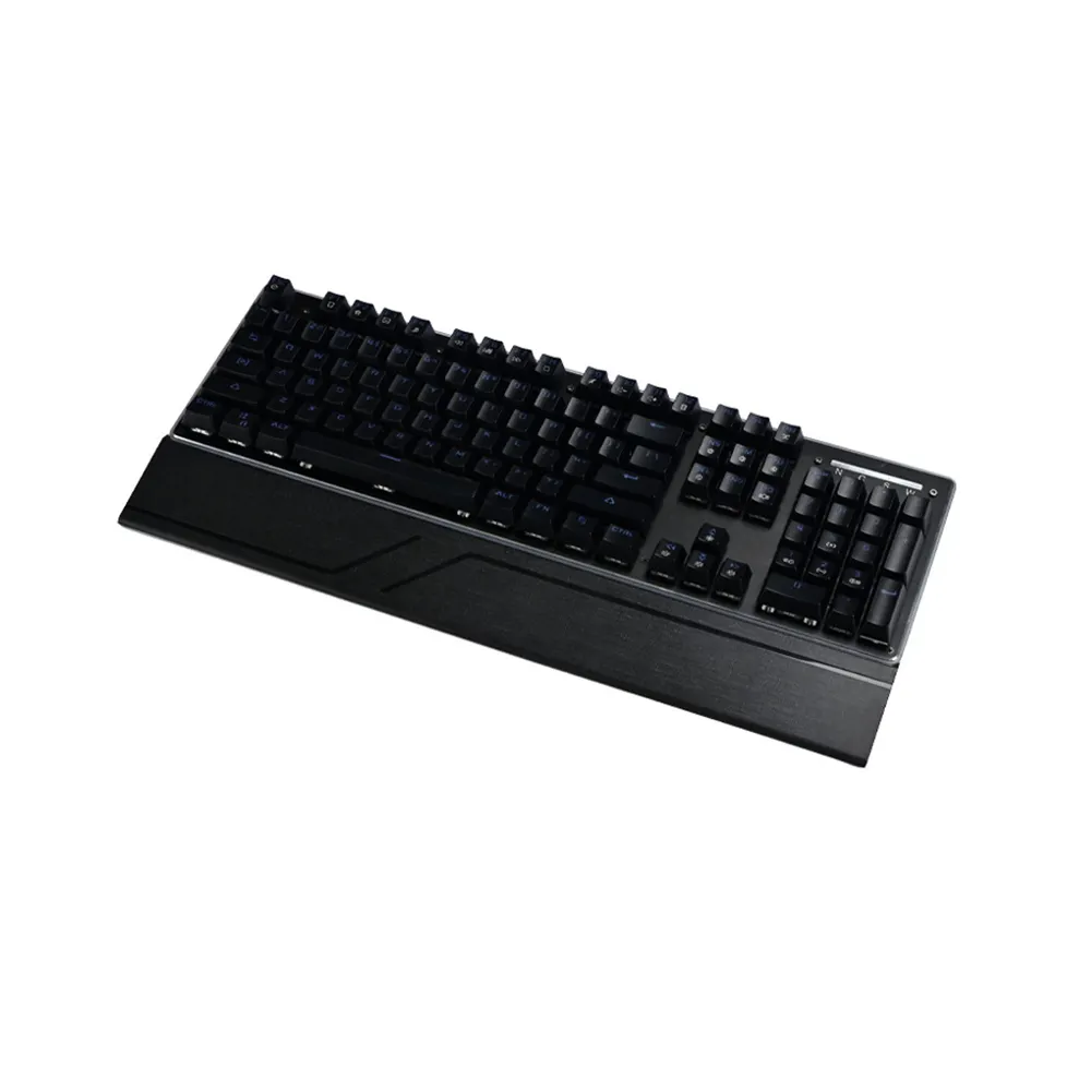 Keyboard gaming papan aluminium RGB, 104 kunci tahan air tahan debu keyboard mekanis poros ultra-tipis dengan saklar optik