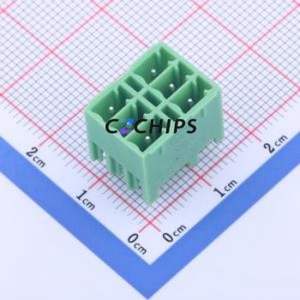 KF2EDGKVH-3.5-2*3P Plug-in Terminal Block Through hole,P=3.5mm Connector Board-to-Board / Socket - Closed 2x3P 3.5mm Green - Product Image 1