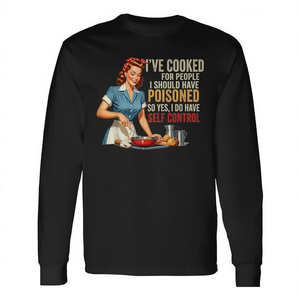 T-shirt a maniche lunghe Sassy Cooking per adulti, unisex, girocollo, con stampa digitale, design divertente - Product Image 2