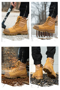 ユニセックススチールトースチールインソール安全靴マーティンブーツアンチスリップパンクプルーフヘビーデューティーワークシューズ男性用ハイトップブーツ - Product Image 4