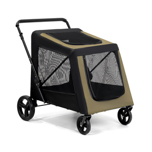 45kg Trọng lượng nhẹ lớn không gian lưu trữ 4-bánh xe thép carbon vật nuôi xe đẩy không thấm nước thoáng khí có thể gập lại <span class=keywords><strong>Jogger</strong></span> giỏ hàng cho lớn hơn - Product Image 1