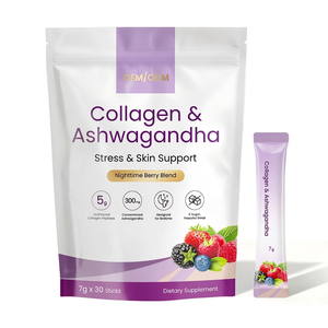 Private Label <strong>Collagen</strong> Ashwagandha <strong>Powder</strong> | 5g Hydrolyzed Peptides 300mg Ashwagandha | Zero Sugar Supplement - Product Image 1