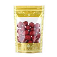Pochette debout en plastique personnalisée avec fermeture à glissière fenêtre transparente fruits secs collations noix sac d'emballage conception de sac à fermeture éclair