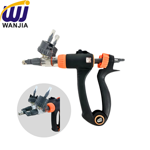 WANJIA Jeringa Continua de Doble Cañón Ajustable de 5 ml TPX Inyector de Dosis para Ganado para Vacunación de Ovejas, Vacas, Terneros y Cerdos en la Granja - Product Image 1