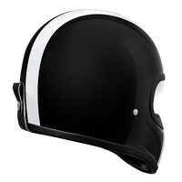 Casque intégral rétro directement de l'usine - Fibre de verre 3C&DOT, noir et blanc