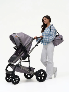 Poussette de voyage 3-en-1 convertible en berceau pour bébé et poussette pour tout-petit, avec cadre en aluminium amortissant les chocs et siège réglable - Product Image 6
