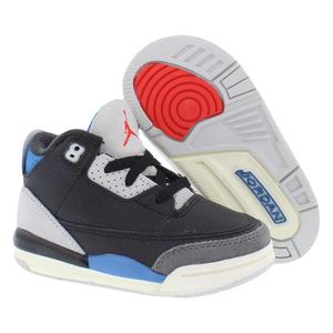 For 3 <b>Retro</b> Infant Toddler Shoes Black Chile Red Neutral Grey PU Upper Breathable Mesh Lining <b>Cushioning</b> Basketball Style - Product Image 4