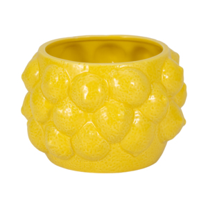 Vaso per Fiori in Ceramica Gialla, Decorazione per Interni ed Esterni, Stile Moderno, Dimensioni Ridotte - Product Image 3