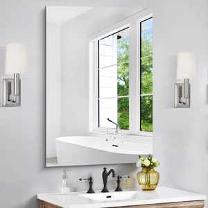 Modern Bathroom Wall Decor Tempered Glass <b>Mirror</b> <b>Silver</b> Bevel Edge with High Reflection Round and Oval Pattern - Product Image 1