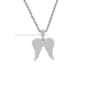 Wings Pendant, Hip Hop Jewelry <b>Copper</b> Inlaid Zircon Wings, Complete Pair of Wings Pendant - Product Image 5