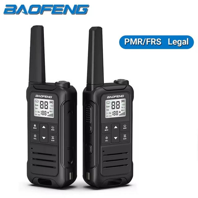 2X Baofeng F22 Mini Walkie Talkie PMR FRS Portable Handheld LCD Display Support Type-C Charger for Hunting Camping Two Way Radio