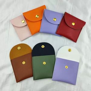 <b>Luxury</b> Small Jewelry <b>Gift</b> <b>Bags</b> Package Snap Button Custom Logo Flap Envelope Earrings Necklace Microfiber PU <b>Bag</b> - Product Image 2
