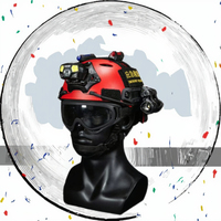 Casque de sauvetage tactique extérieur léger XINGMAITONG en PC/ABS rouge avec visière à fentes en V, 4 points de suspension, certifié sécurité