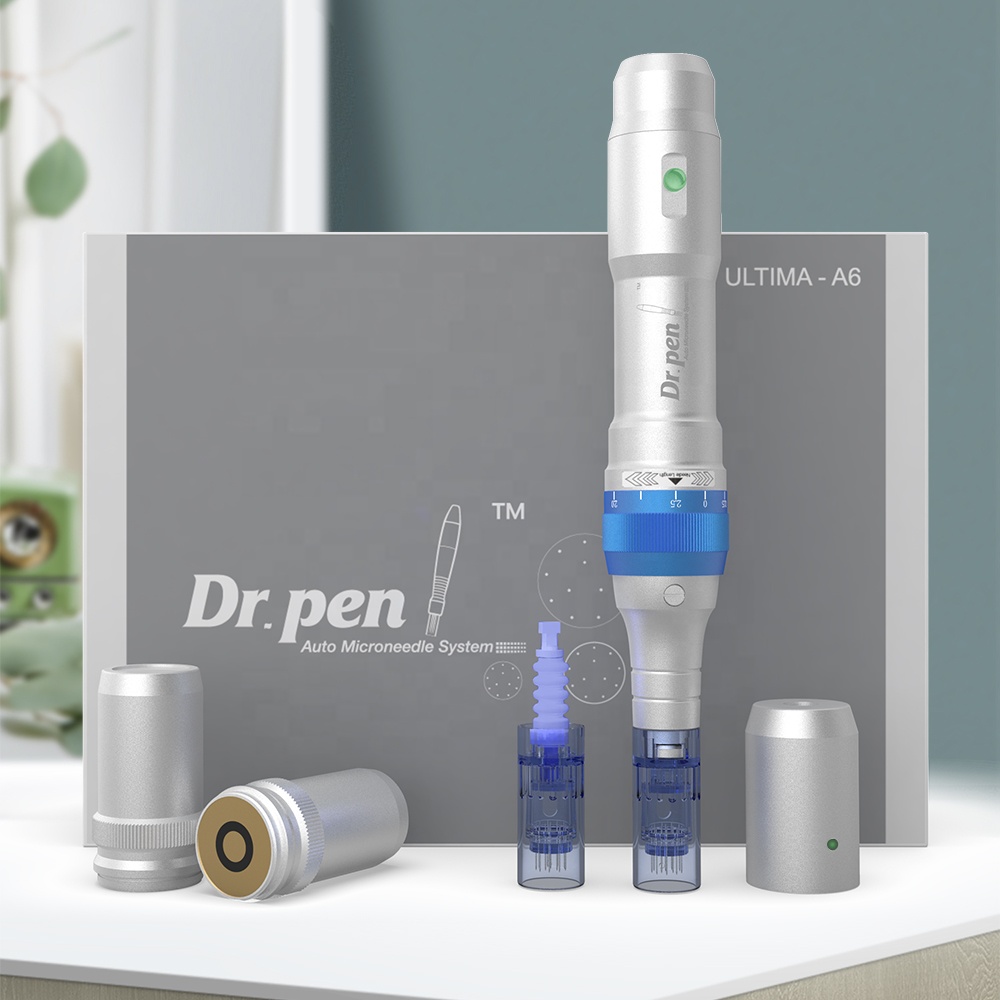 Горячая Derma Pen Dr.pen A6 электрическая Антивозрастная микроигла 2 батарейки прикрепленная ручка для кожи для домашнего использования и в клинике