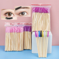 Manche en bambou jetable de qualité en gros bâton outil d'extension de cils baguettes de mascara Spoolie cils
