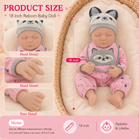 BAkwbwBY Boneka Bayi Reborn 18 Inci Full Vinyl, Dapat Disesuaikan Warna Rambut dan Kulit, Dilengkapi Pakaian, Mata Tertutup, Set Aksesoris Lengkap, Cocok untuk Hadiah