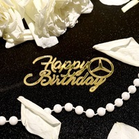 Happy Birthday Acryl-Kuchenaufsatz im Ins-Stil, goldener Cupcake-Aufsatz, Dessert-Kuchenseitenaufsatz, Geburtstagstorten-Dekorationszubehör