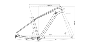 Cuadro de Bicicleta de Montaña BXT MTB-036 T1000 de Fibra de Carbono Completa de 27.5 Pulgadas, para Disco, Eje Pasante, Acabado Mate, 1319g - Product Image 3