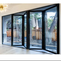Porte pliante en aluminium design moderne pour entrée ou villa Porte coulissante en verre pliable en accordéon