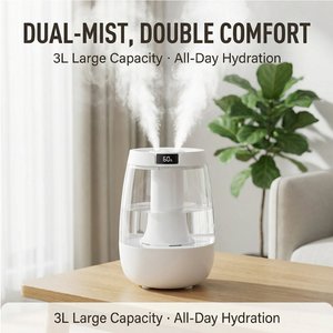 <span class=keywords><strong>Humidificador</strong></span> de Aire Ultrasónico Silencioso de 3L de Gran Capacidad con Doble Pulverización de Vapor Frío y Pantalla LED <span class=keywords><strong>para</strong></span> el Hogar, Dormitorio u Oficina - Product Image 5
