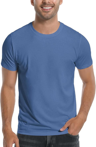 Người Đàn Ông Của Mềm Tre Và Cotton T-Shirt Crew Cổ Cơ Bản Giản Dị Chất Lượng Cao Ngắn Áo Thun - Product Image 5