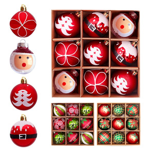 Decoraciones Navideñas, Bolas de Plástico <span class=keywords><strong>Transparente</strong></span> de <span class=keywords><strong>8</strong></span> <span class=keywords><strong>cm</strong></span>, Adornos Pintados para Árbol de Navidad, Diseño de Anciano - Product Image 1