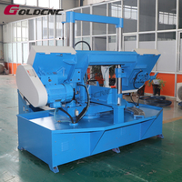 GOLDCNC Méthode de tension manuelle Machine de découpe d'angle de métal 45 degrés gauche droite GZ4240X Scie à ruban Noyau de moteur haute performance