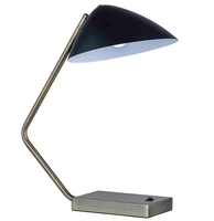 Lampe de table en laiton antique à la mode avec abat-jour noir personnalisable en usine lampe de bureau LED d'hôtel de bonne qualité avec interrupteur à bascule