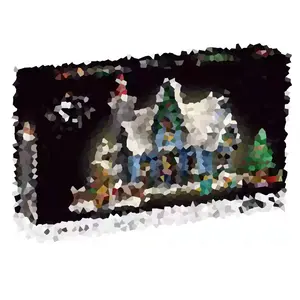 सांता का दौरा 88088 10293 बिल्डिंग ब्लॉक किट क्रिसमस उपहार बच्चों के लिए 1445pcs Diy मॉडल शीतकालीन गांव ईंटों