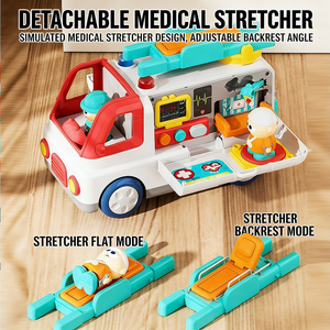 Camión Ambulancia <span class=keywords><strong>de</strong></span> Plástico KSF, Juguete Educativo Eléctrico Multifuncional, Coche <span class=keywords><strong>de</strong></span> Juguete <span class=keywords><strong>de</strong></span> <span class=keywords><strong>Dibujos</strong></span> <span class=keywords><strong>Animados</strong></span> con Música <span class=keywords><strong>y</strong></span> Luces - Product Image 2