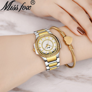 Nuevo Reloj de Mujer de Moda Casual con Diamantes, Reloj de Cuarzo Dorado Resistente al Agua - Product Image 6