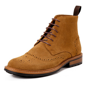 Botas nuevas de cuero hechas a mano de cuero genuino para otoño e invierno, botas <span class=keywords><strong>Chelsea</strong></span> británicas para hombre - Product Image 2