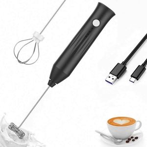 Espumador de Leche Recargable Mini de 3 Velocidades, Espumador Manual con 2 Batidores de Acero Inoxidable - Product Image 1
