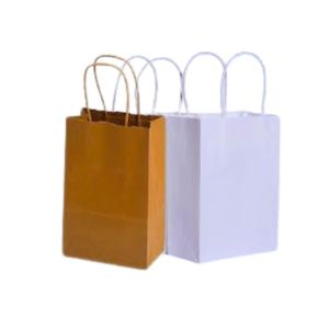 Bolsas de Papel Kraft Blancas/Marrones Reciclables y Duraderas al por Mayor, Impresas en Flexografía/Gravura, con Asas Resistentes, Ecológicas - Product Image 1