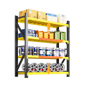 重型金属可折叠防锈防腐蚀四层工业仓库储物架，带加厚展示架 - Product Image 1