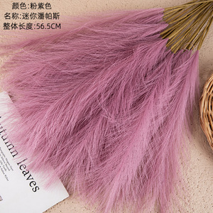 Mini ramo de Pampas artificiales blancas, hierba Artificial para decoración de boda, venta al por mayor - Product Image 3