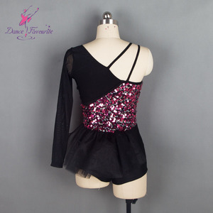 18590 Borgogna paillettes e spandex nero di usura di ballo per le ragazze e le donne <span class=keywords><strong>Jazz</strong></span> & Tap costumi di danza - Product Image 2