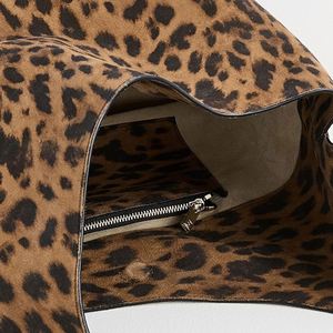 Custom Leopard Printed Single Shoulder Suede <b>Handbag</b> <b>Medium</b> Tote Portable Button Closure Fashionable Vintage Lady Summer Winter - Product Image 3