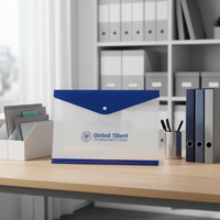 Carpeta de Archivo Transparente A4 con Botón, Bolsillos de PP con Impresión UV y Logotipo Personalizado Longli, para Documentos Escolares, en Oferta