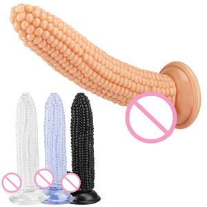 Dildo en PVC en forme de maïs simulé, 20 cm, avec ventouse, en gelée souple, achat en gros - Product Image 5